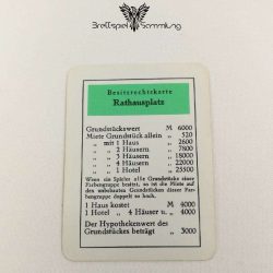 Monopoly Silber Edition Besitzrechtkarte Rathausplatz