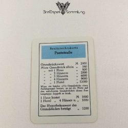 Monopoly Silber Edition Besitzrechtkarte Poststraße